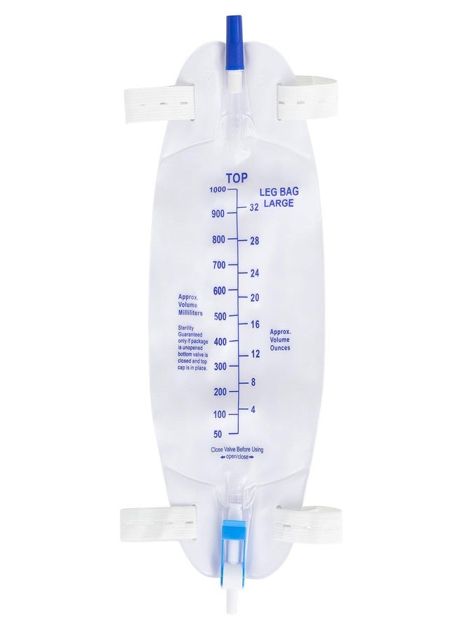 Vive Leg Urinary Drainage Bag with 1000mL Capacity, 18" Tube - 1 Pack Medical Urine Bag for Catheter Users & Incontinence - Easy-Tap Mechanism & Anti-Reflux Valve (1) - Image 1